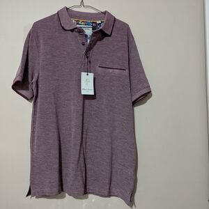 Robert Graham Polo Shirt In Burgundy Size M Classic Fit Purple New!